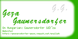 geza gaunersdorfer business card